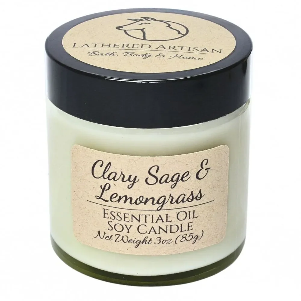 Clary Sage & Lemongrass | Essential Oil | 3 oz Jar Candle